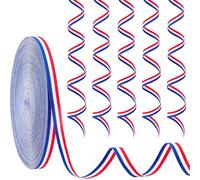 Mevronisshop-Ruban Satin Bleu Blanc Rouge Tricolore, 60m X 10mm Pour L'artisanat, Décoration Diy, Emballage Cadeau, Mariage, Fête Nationale