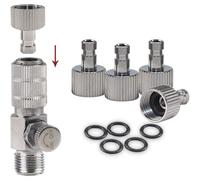 Mevronisshop-Sagud Adaptateur D'aérographe Raccord Rapide Pour Aérographe Avec 4 Prises Supplémentaires Et 5 Joints Toriques - 1/8" Mâle - 1/8" Femelle (Réglable)¿