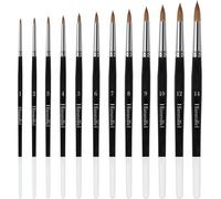 Mevronisshop-Set De Pinceaux Ronds, 12 Pinceaux Ronds Pour Peindre Des Détails, Des Lignes Fines À Épaisses Et Plus Encore, Pour Peinture Acrylique, Aquarelle, Huile Et Gouache
