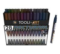 Mevronisshop-Studio Color Series Lot De 28 Marqueurs De Peinture Acrylique À Pointe Extra Fine De 0,7 Mm Pour Peinture Sur Roche, Verre, Tasses, Bois, Métal, Toile, Bricolage, Détails, Non Toxique, À