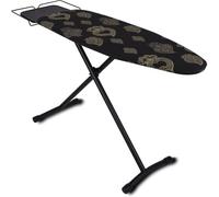 MEVRONISSHOP-Table à Repasser Pliable Utah en Acier 125x41 cm avec Repose Fer et Support Centrale Vapeur, Housse Coton, Hauteur réglable, Stable et Pratique