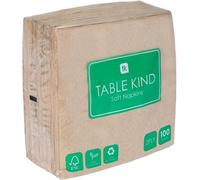 Mevronisshop-Table Kind Lot De 100 Serviettes En Papier Souple Recyclé, Serviettes De Table Jetables Marron, Traiteur Et Usage Quotidien, Ecologique, Kraft Non Blanchi, Compostable, Fabriqué En Ue,