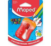 Mevronisshop-Taille-Crayon Color¿Peps - 2 Trous - Avec Réservoir Pour Crayons De Couleur - Taille Arrondie - Avec Capot De Protection - Coloris Aléatoire