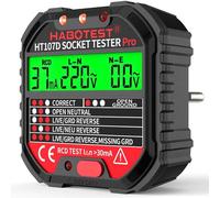 Mevronisshop-Testeur De Prise, Testeur De Circuit Electrique Courant Automatique Détecteur De Tension De Polarité 90-250v, Détectez 6 Conditions De Câblage/Test Rcd/Affichage De Tension, Cat.Ii 300v