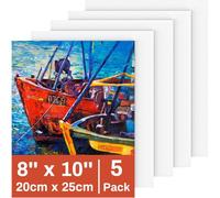 Mevronisshop-Toile Peinture 20x25cm, 5 Toile A Peindre Pré-Étirée Coton Sans Acide Adaptées Pour Acryliques, Peintures À L'huile, Gouache