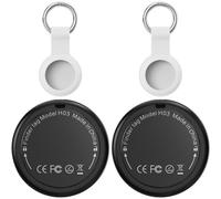 MEVRONISSHOP-Tracker Tag Noir 2 Pack - Traceur Bluetooth Compatible avec Apple Localiser (Uniquement iOS 14.5+), GPS Localisateur pour Portefeuilles et Valises, Trouve Téléphone et Clés, Batterie Rem