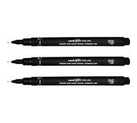 Mevronisshop-Uni-Ball Pin Drawing Pen Fineliner Ultra Fine Line Marker 0.1mm Black Ink - Pack Of 3