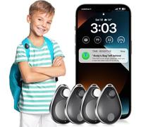 MEVRONISSHOP-Utag Lot de 4 traceurs GPS pour enfants avec étiquette de sécurité, fonctionne avec Apple Find My (iOS uniquement), mode perdu, dispositif anti-suppression MFi certifié