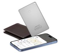 MEVRONISSHOP-Wallet Tracker Card Ultra Fin, Air Tag Traceur Carte,Rechargeable Localisateurs d¿Objets Compatible avec Apple Localiser (iOS Uniquement) pour Portefeuille/Bagages/Valise/Sac/Clés, Étanc