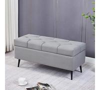 MEVZHH Stockage de Tissu Banc Ottoman Banque de Stockage de Tapisserie de Luxe Tabouret Rembourré de Repose-Pieds Salon Meubles de Chambre Premium Banc de Stockage de Chaussures/Gris/60 * 40 * 45 Cm