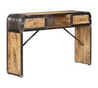 mewmewcat Buffet Industriel Armoire de Rangement Table Console 120 x 30 x 75 cm (l x P x H) avec 1 Compartiment et 2 Tiroirs en Bois de Manguier Massif