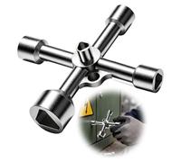 Mewneap Clé Triangulaire 4 Voies 5 Tailles diamètre intérieur 7mm 10mm 12mm 13mm 18mm Clé Utilitaires pour Compteurs Eau Gaz Électricité Armoire Technique Armoires de Distribution Outil Multifonction