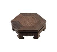 Mewutal Base de présentation en bois sculpté traditionnel oriental antique pour vase, boule de cristal, théière, pot de fleurs en pierre, 11,8 x 11,8 cm