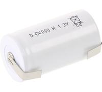 Mexcel D4000H Pile rechargeable spéciale LR20 (D) résiste aux températures élevées, cosses à souder en U, flat-top NiCd 1.2