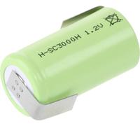 Mexcel -SC3000H Pile rechargeable spéciale Sub-C résiste aux températures élevées, cosses à souder en Z, flat-top NiMH 1.2 V 3000