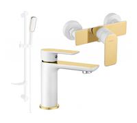 Mexen Alfa DF49 ensemble de douche, blanc/or - 745704DF49-25 5243 5907709182790