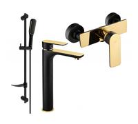 Mexen Alfa DF49 ensemble de douche, noir/doré - 745714DF49-75 5290 5907709183469
