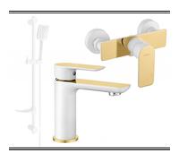 Mexen Alfa DF62 ensemble de douche, blanc/or - 745704DF62-25 5247 5907709182868