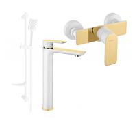 Mexen Alfa DF62 ensemble de douche, blanc/or - 745714DF62-25 5294 5907709183490