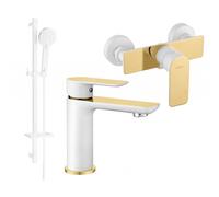 Mexen Alfa DQ40 ensemble de douche, blanc/doré - 745704DQ40-25 5235 5907709182721