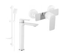 Mexen Alfa Ensemble de douche DF62, blanc/chrome - 745714DF62-02 5293 5907709183483