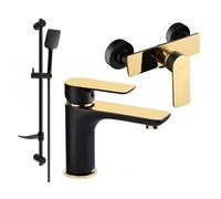 Mexen Alfa Ensemble de douche DF62, noir/or - 745704DF62-75 5250 5907709182905