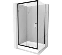 Mexen Apia Paroi de douche pliante 100 x 80 cm, transparente, noire + receveur de douche Rio - 840-100-080-70-00-4510
