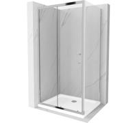 Mexen Apia cabine de douche coulissante 120 x 90 cm, transparent, chrome + receveur Flat - 840-120-090-01-00-4010 4816 5907709176867