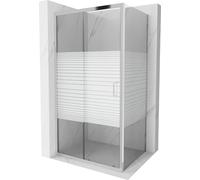 Mexen Apia Paroi de douche pliante 95 x 90 cm, Rayures, Chrome - 840-095-090-01-20