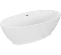 Mexen Baignoire autoportante Bilbao 180 x 90 cm, blanc, bonde en acier inoxydable nickelé - 51311809000-97