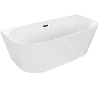 Mexen Baignoire rectangulaire autoportante ovale 150 x 75 cm, blanche, avec trop-plein noir - 52671507500-70