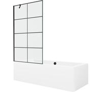 Mexen Baignoire rectangulaire Cube 170 x 80 cm avec écran 1 aile 100 cm, motif noir - 550517080X9510007077