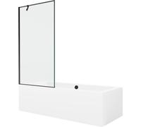 Mexen Baignoire rectangulaire Cube 170 x 80 cm avec écran 1 aile 90 cm, motif noir - 550517080X9509007070