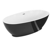 Mexen Bilbao baignoire autoportante 180 x 90 cm, blanc/noir, trop-plein chromé - 51311809075-01 46591 5905315385512