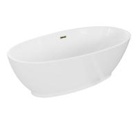 Mexen Bilbao baignoire autoportante 180 x 90 cm, blanche, trop-plein doré - 51311809000-50 46583 5905315385437
