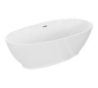 Mexen Bilbao baignoire autoportante 180 x 90 cm, blanche, trop-plein nickel brossé - 51311809000-97 46590 5905315385505