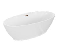 Mexen Bilbao baignoire autoportante 180 x 90 cm, blanche, trop-plein or rose - 51311809000-60 46585 5905315385451