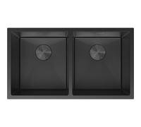 Mexen Binox évier en acier inoxydable 2-bacs 800 x 450 mm, noir HC - 6421802000-70HC 79003 5905315982377