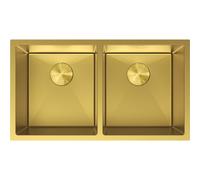 Mexen Binox évier en acier inoxydable 2 cuves 800 x 450 mm, doré - 6421802000-55 78998 5905315982322