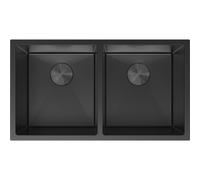 Mexen Binox évier en acier inoxydable à 2 bacs 800 x 450 mm, noir - 6421802000-70 79002 5905315982360