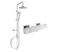 Mexen Carl ensemble de douche en saillie avec douche de tête et mitigeur thermostatique Cube, chrome - 77200240-00 5986 5907709180703