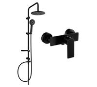 Mexen Carl ensemble de douche en saillie avec pomme de douche et mitigeur Alfa, noir - 745740240-70