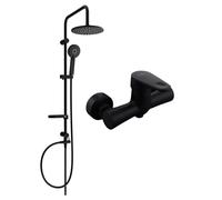 Mexen Carl ensemble de douche en saillie avec pomme de douche et robinet de douche Kama, noir - 72540240-70