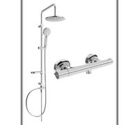 Mexen Carl ensemble de douche en saillie avec pomme de douche et robinet de douche thermostatique Slim, chrome - 77105240-00 5962 5907709180468