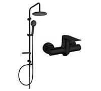 Mexen Carl Set de Douche Extérieur avec Douche de Pluie et Mitigeur Pecos, Noir - 72740240-70
