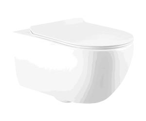 Mexen Carmen 2.0 cuvette WC Rimless avec abattant à descente lente slim, duroplast, blanc brillant - 3088L4000 83184 5905315983756