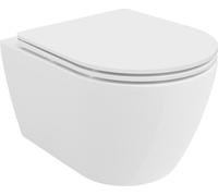 Mexen Carmen Cuvette de WC Rimless Tornado avec abattant Slim à abaissement automatique, en plastique thermodurci, blanc brillant - 30880300T