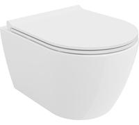Mexen Carmen Cuvette de WC Rimless Tornado avec abattant Soft-Close-Slim, plastique thermodurci, blanc brillant - 30880500T