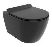 Mexen Carmen cuvette WC Rimless avec abattant slim à fermeture lente, duroplast, noir mat - 30880185 4415 5907709128958