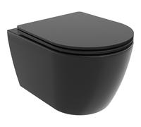 Mexen Carmen cuvette WC Rimless avec abattant à descente lente slim, duroplast, noir mat - 30881085 4421 5907709128941